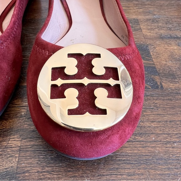 Tory Burch REVA $298 Burgundy Suede Ballet Flats US6 M - Picture 5 of 13